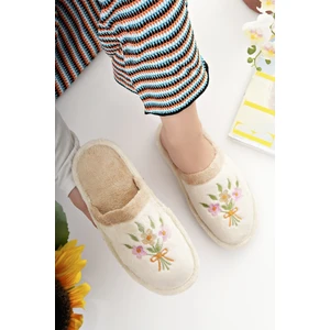 Kadın Ev Terliği Peluş Yıkanabilir Içi Yünlü Kürklü Terlik Misafir Çeyiz Bohça Gelin Terliği