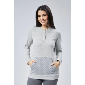 Mooncover Kadın Yumuşacık Kışlık Pijama Takımı – Cep Detaylı Gri