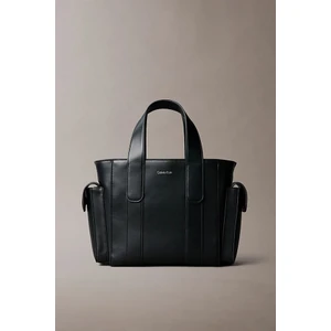 Kadın Yanları Cepli Çıkarılabilir Askılı Tote El Çanta - Siyah