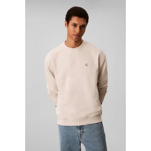 Erkek Regular Fit Monogram Nakışlı Sweatshirt - Krem