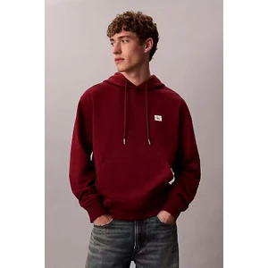 Erkek Regular Fit Logo Yamalı Kapüşonlu Sweatshirt - Bordo