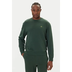 Erkek Regular Fit Monogram Nakışlı Sweatshirt - Yeşil