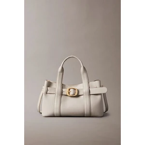 Kadın Tokalı Çıkarılabilir Askılı Mini Tote El Çantası - Krem