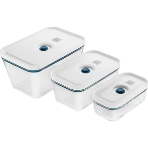 Fresh&save Vakumlu Saklama Kabı Seti ''s/m/l'' 3-Parça Borosilikat Cam Akdeniz Mavisi - 1025985