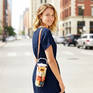 1 Litrelik Tasarım Matara Su Şişesi Taşıma Çantası Bottle Bag