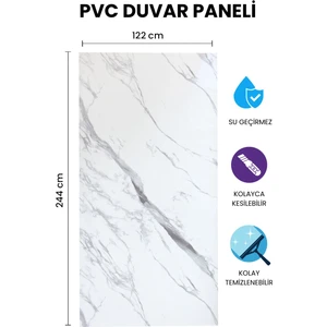 Sumquat White Gray Mermer Desenli Pvc Panel 122 x 244 cm