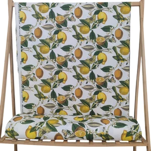 Limon ve Limon Çiçeği Desenli Su ve Leke Itici Panama Keteni Duck Kumaş Bezi