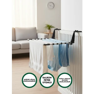 Portatif 55 cm Kurutmalık Balkon, Petek, Pencere Uyumlu Ayarlanabilir, Taşınabilir Çamaşır Askısı