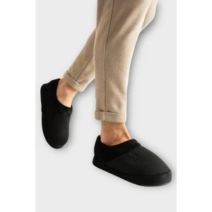 Erkek Hafif Kaydırmaz Taban Ev  Ayakkabısı Panduf Siyah
