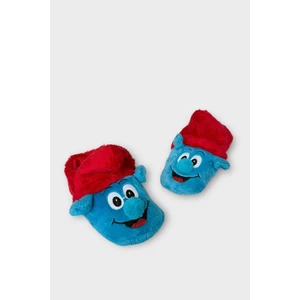 Şirin Çocuk Panduf Ev Pandufu Ev Ayakkabısı Ev Botu Kreş Okul Ayakkabısı Mavi - Kırmızı