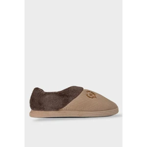 Erkek Hafif Kaydırmaz Taban Ev  Ayakkabısı Panduf Bej