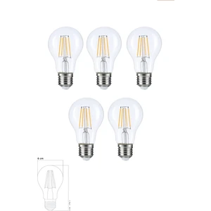 CT-4231 E27 Şeffaf LED Ampul 6W Günışığı 3200K - 5'li Paket