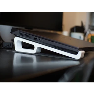 Beyaz Ergonomik Laptop Standı – Notebook, Bilgisayar Yükseltici, Isı Dağıtıcı, Taşınabilir Notebook Tutucu