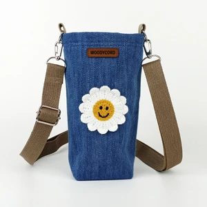 1 Litrelik Kot Termos Matara Kılıfı Gülen Yüz Papatya