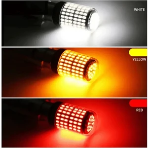 P21W 144 Ledli Ultra Parlak Geri Vites Park Ampül Tek Duy Turuncu (2 Adet)