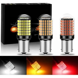 P21W 144 Ledli Ultra Parlak Geri Vites Park Ampül Tek Duy Turuncu (2 Adet)