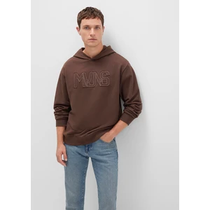 Mvjns Baskılı Kapüşonlu Kahverengi Sweatshirt 0S10346-88067