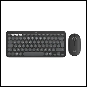 Logıtech Pebble 2 Combo, Grafit, 920-012245, Bluetooth, Türkçe, Q, Multimedya, Mini Klavye Mouse Set