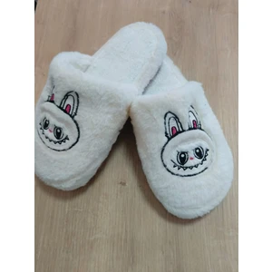 Labubu Gri Ev Terliği Genç Kışlık Ev Terliği