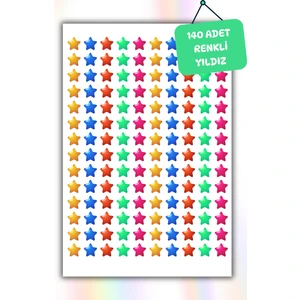 140 Adet Yıldız Stıcker Çıkartma Seti , Okul Tebrik Stıckerı ,öğretmen Hediyesi