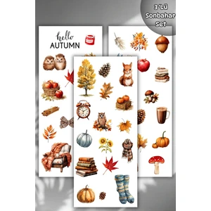 3 'lü Sonbahar Temalı Sticker Seti Ajanda, Defter, Planlayıcı,bullet Journal/scrapbook Için Sticker