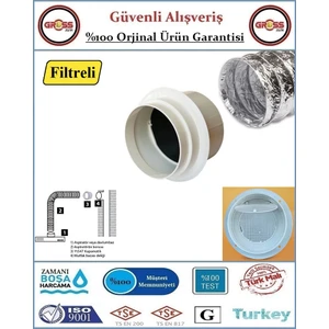 Filtreli Baca Klapesi - Aspiratör Davlumbaz Koku Önleyici - Bacadan Gelen Haşerelere Son