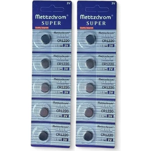 Süper Pil Düğme 3V CR1220 Lityum 10'lu Paket Super Cr 1220 Pil CR-1220