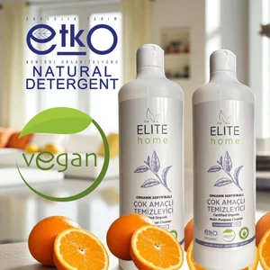 The Elite Home Organik ve Vegan Sertifikalı Çok Amaçlı Genel Temizleyici portakal kokulu 750 ml X2 Adet