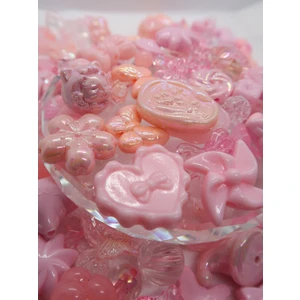 Pembe Jelly Charm Boncuk Karışık 30 Adet Figür Boncuk