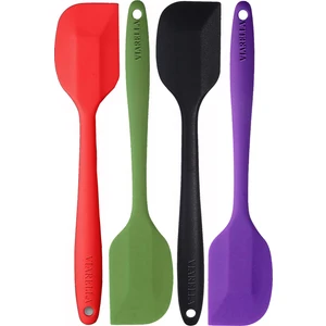 4lü Silikon Spatula Seti Yanmaz Yapışmaz Çizmez Kırmızı-Yeşil-Fuşya-Mor  27cm