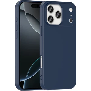 Caseworld Apple iPhone 17 Pro Max ile Uyumlu Kapak Içi Kadife Lüx Lansman Silikon Kılıf - Lacivert