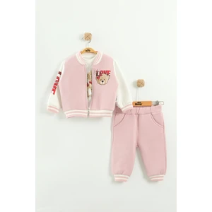 Kız Bebek Ayı Love Nakışlı 3'lü Eşofman Takım (9-12-18 Ay)