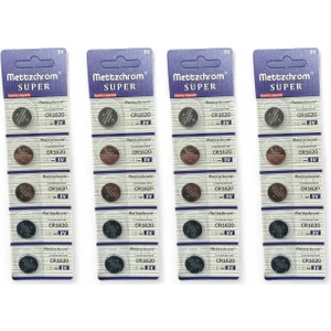 Süper Düğme Pil 3V CR1620 Lityum 20'li Paket CR-1620 Cr 1620