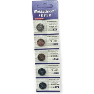 Süper Düğme Pil 3V CR1620 Lityum 5'li Paket CR-1620 Cr 1620
