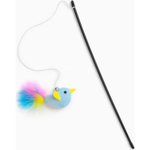 Tüylü Kedi Oltası | Peluş Mavi Kuşlu Kedi Oyun Oltası | Interaktif Kedi Oyuncağı