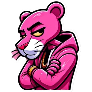 Pembe Panter Motorsiklet,cam, Laptop, Kask, Araba Sticker 15X12 cm