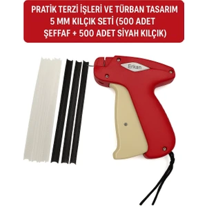 5 mm Kılçık Tabancası + Şeffaf ve Siyah Kılçık (500ER Adet)