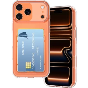 Apple iPhone 17 Pro Kılıf Kamera Koruma ve Köşe Korumalı Kartlıklı Cüzdanlı Darbeye Dayanıklı Kapak