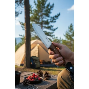 Kamp Outdoor Bıçağı, Satırı Paslanmaz Çelik El Yapımı Kılıf Hediyeli