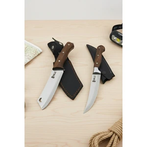 Kamp Outdoor Satır Kılıflı Paslanmaz Çelik Elde Üretim 2'li Set