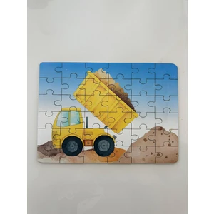 Ahşap Minik Kamyon Mini Puzzle | 36 Parça 4 + Yaş
