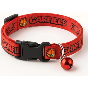 Garfield Figürlü ve Yazılı Kedi Boyun Tasması | Kırmızı | Ayarlanabilir 20-30 cm