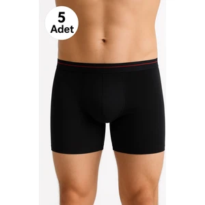 Siyah Likralı Erkek Boxer 5 Adet