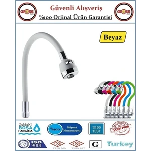 Spiralli Esnek Mutfak Evye Batarya Borusu - Beyaz