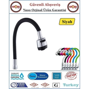 Spiralli Esnek Mutfak Evye Batarya Borusu - Siyah