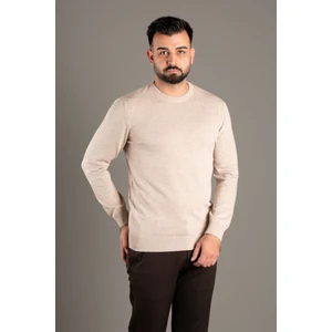 Zeki Özer Erkek Bej Basic O Yaka Triko