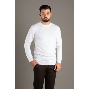 Zeki Özer Erkek Beyaz Basic O Yaka Triko