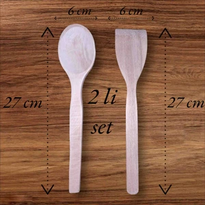 Tahta Ahşap Kaşık Spatula Seti Gürgen
