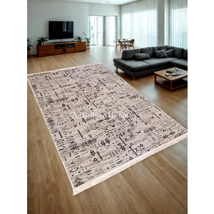 NarStore Home Iskandinav Kabartmalı Saçaklı Kahve Kaymaz Taban Yıkanabilir Kesme Yolluk Halı