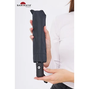 Şemsiye Tam Otomatik Rüzgarda Kırılmayan Fiber Unisex 8 Telli Siyah